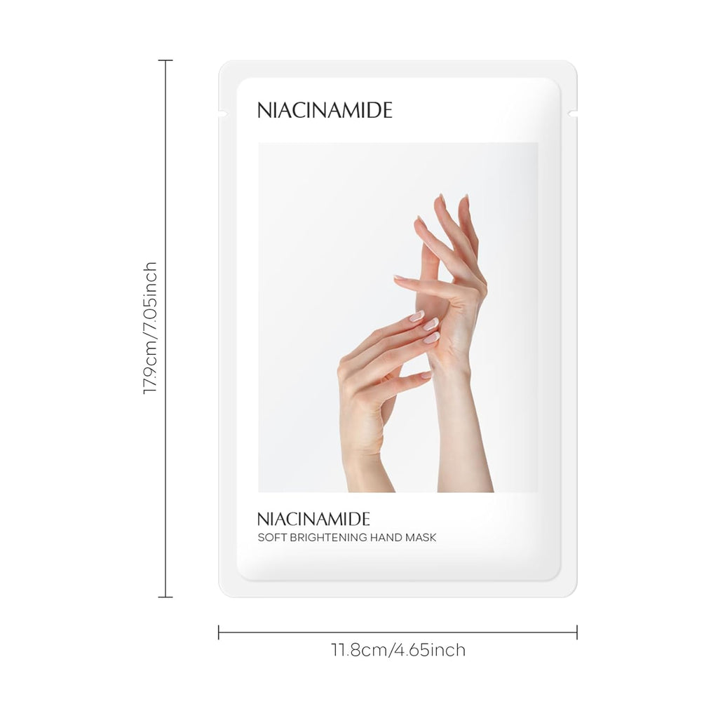 5 Pairs Hand Mask with Niacinamide, Deeply Moisturizing Hydrating Hand Masks for Dry Cracked Skin with Shea Butter, Dead Skin Remove, Easy to Use Exfoliating Glove Design for Women Men