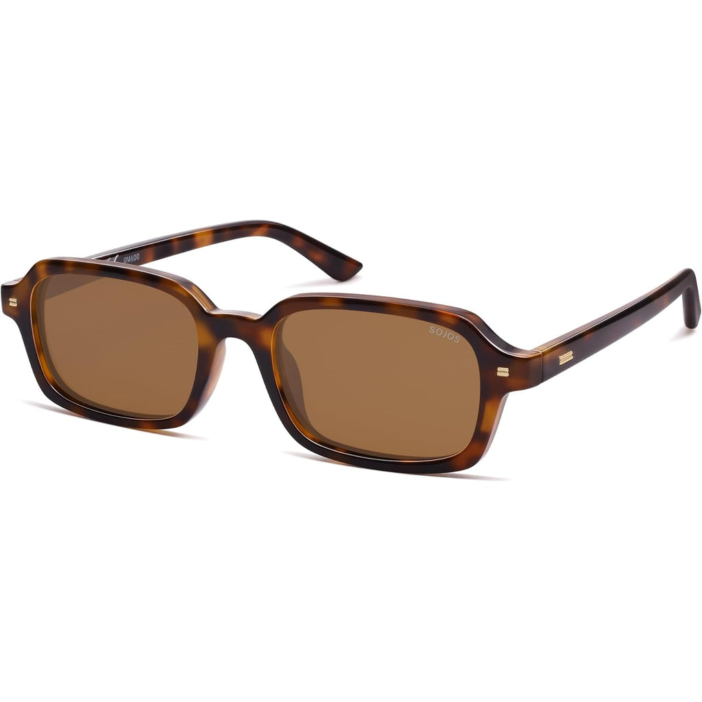 Sojos Trendy Rectangle Polarized Sunglasses Womens Mens, Small Retro Fashion Thin Slim Square Sunnies Sj2610