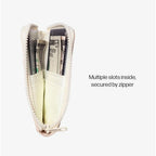 Thread Wallets Rfid Blocking Leather Zip Wallet With Card Holder For Men And Women (Off White)