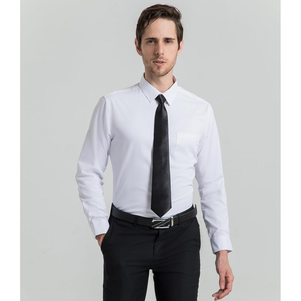 Long Sleeve Dress Shirts For Men - Regular-Fit Casual Button-Down Shirt With Pockets