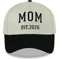 Mom 2026 Hats for Women Mama, Adjustable Cotton Embroidered Grandma Baseball Cap Mom Est 2026