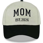 Mom 2026 Hats for Women Mama, Adjustable Cotton Embroidered Grandma Baseball Cap Mom Est 2026