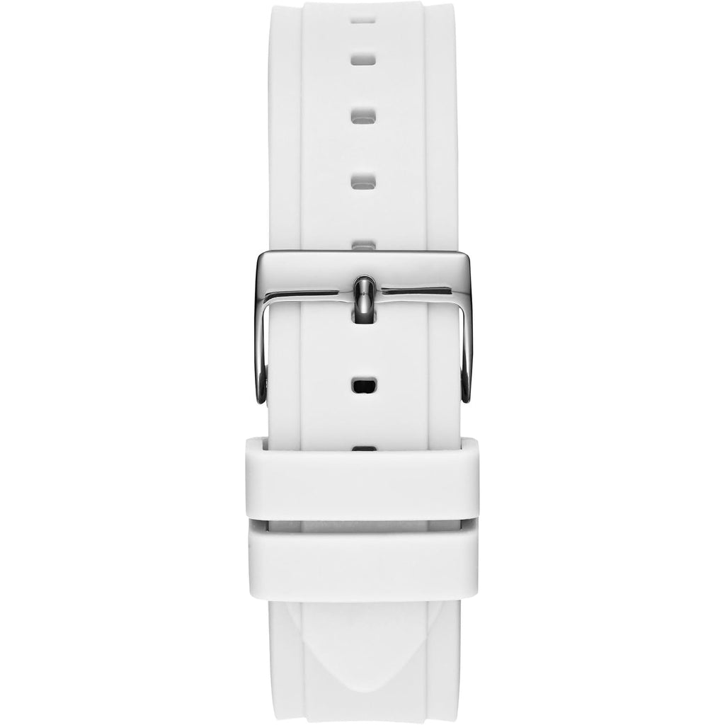 Guess Women'S Stainless Steel + Stain Resistant Silicone Watch
