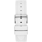 Guess Women'S Stainless Steel + Stain Resistant Silicone Watch