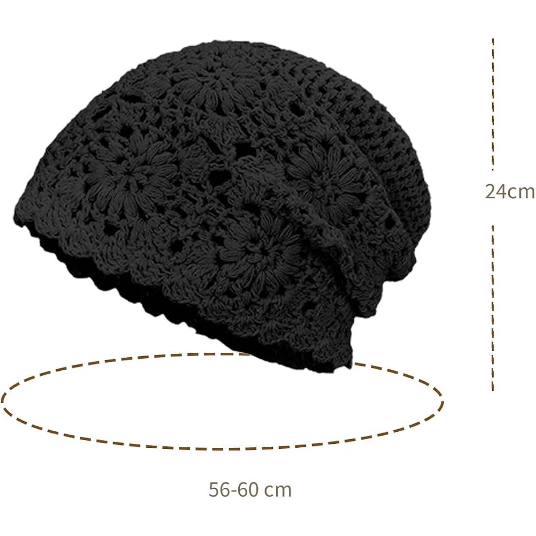 Crochet Hat For Women Cotton Slouchy Beanie Knitted Handmade Skull Cap For Travel Daily Wear