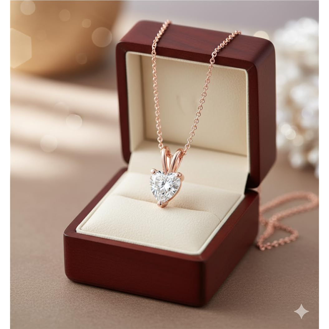 Fascinating Diamonds IGI Certified Lab Grown Diamond Solitaire Pendant 14K Gold 1/2-5 Carat 4 Prong Diamond Necklace 18 Inch Gold Chain For Women (E-F-G, VS1-VS2, 0.50-5 C.t.w)