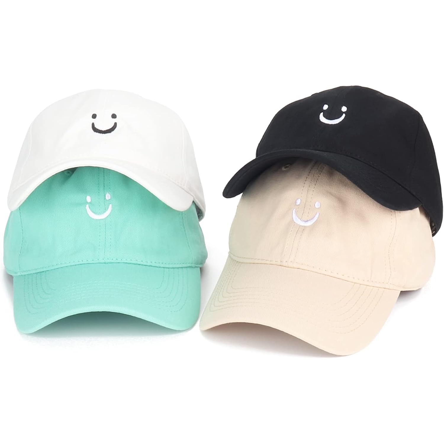 Umeepar Smile Face Baseball Cap for Women Men Adjustable Low Profile Unstructured Cotton Dad Hat