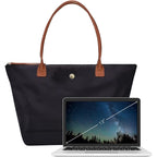 GM LIKKIE Shoulder Tote Bag for Women, Nylon Top-Handle Purse, Foldable Weekend Hobo Handbag (Black2)