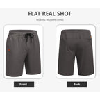 Coofandy Men'S Casual Shorts 9'' Cotton Drawstring Elastic Waist Lightweight Summer Beach Shorts With Pockets