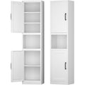 67" Tall Slim Pantry Cabinet, Narrow Bathroom Storage Cabinet | Metal Skinny Cabinet With Door And Adjustable Shelves, For Small Spaces, Kitchen, Bathroom, Laundry Room, Living Room, White