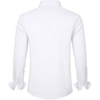 J.Ver Men'S Dress Shirts Solid Long Sleeve Stretch Wrinkle-Free Formal Shirt Business Casual Button Down Shirts