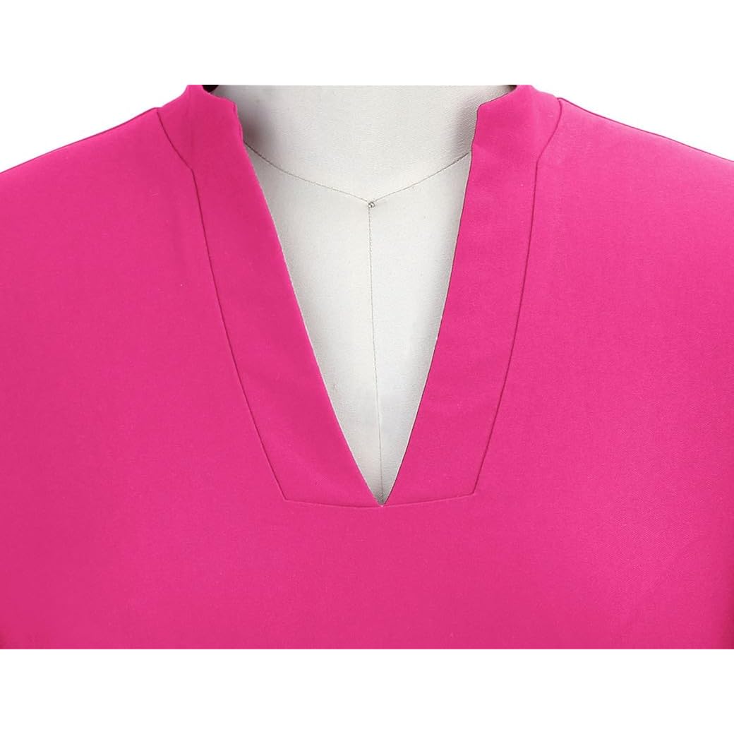 Women's 1950s Retro 3/4 Sleeve V Neck Midi Sheath Vintage Cocktail Work Pencil Dresses