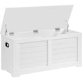 Vasagle Storage Chest, Storage Bench With 2 Safety Hinges, Farmhouse Style, 15.7 X 39.4 X 18.3 Inches, For Entryway, Bedroom, Living Room, Cloud White Ulsb061T10