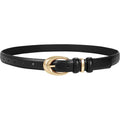 TRIWORKS Women Leather Belt for Jeans Pants Fashion Ladies Skinny Faux Leather Dress belt with Gold Buckle