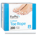 ForPro Professional Collection Cotton Toe Rope, Pedicure Toe Separator, Lint-Free, Biodegradable Cotton, 6” L, 200-Count