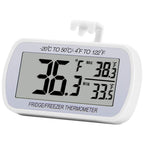 Refrigerator Thermometer Digital Fridge Freeze Room Thermometer Waterproof Large Lcd Display Max/Min Record Function, White