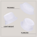 1 & 2 Pack Bucket Hat for Women Men Summer Travel Beach Sun Hat Outdoor Cap Unisex Bucket Hats 1pack-white