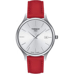 Tissot Womens Bella Ora 316L Stainless Steel Case Quartz Watch, Red, Leather, 16 (T1032101603100)