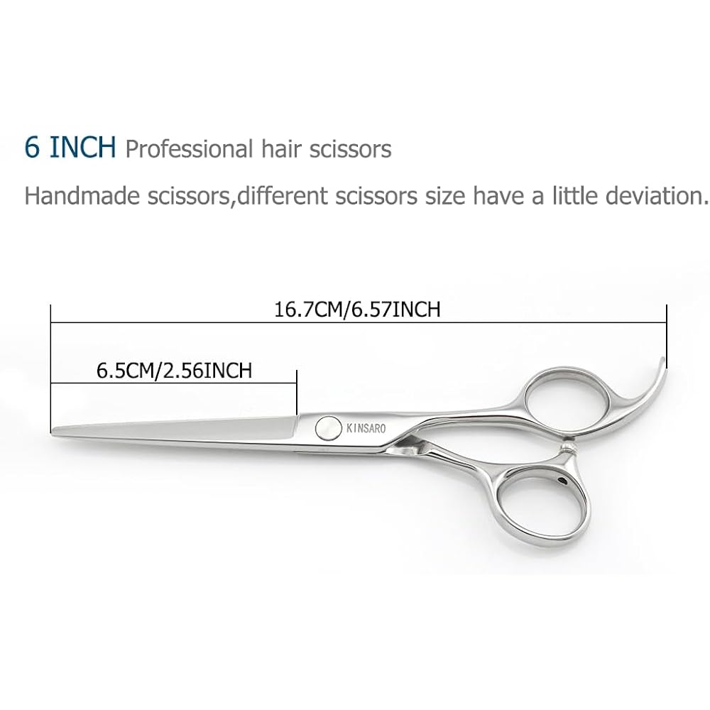 Professional Hair Cutting Scissors Barber Hair Shears Haircut 6 Inch 440C Haircut Shears Hairdresser Scissors Kinsaro For Hairdresser Barber Or Home Use