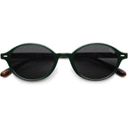 SOJOS Retro Oval Round Polarized Sunglasses Womens Mens, Small Chic Vintage Trendy Sunnies SJ2611 Dark Green/Grey