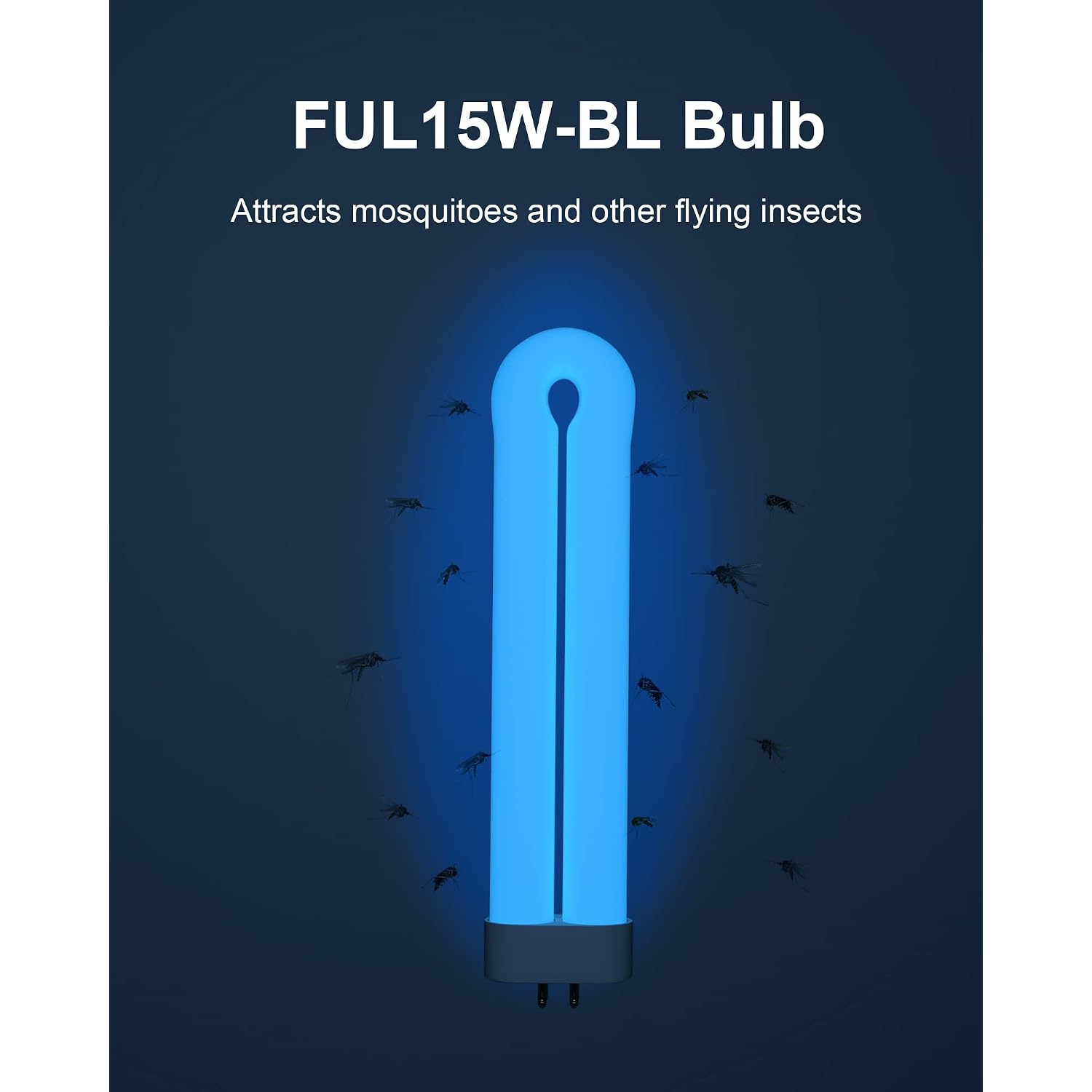 Bug Zapper Light Bulb Replacement For 15W Bug Zapper With 4-Pin Base, Ful 15W-Bl U Shaped Twin Tube Bulb For Outdoor Mosquito Zapper, 1 Pack