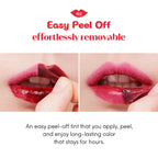 ETUDE Dear Darling Peel Off Lip Stain (Blood Wine) – Teen girl gifts, Hydrating Hydrogel Tint, Fruity scent, Long Lasting & Waterproof, High Pigment, Easy Peel Off, All‑Day Color Lip Tattoo