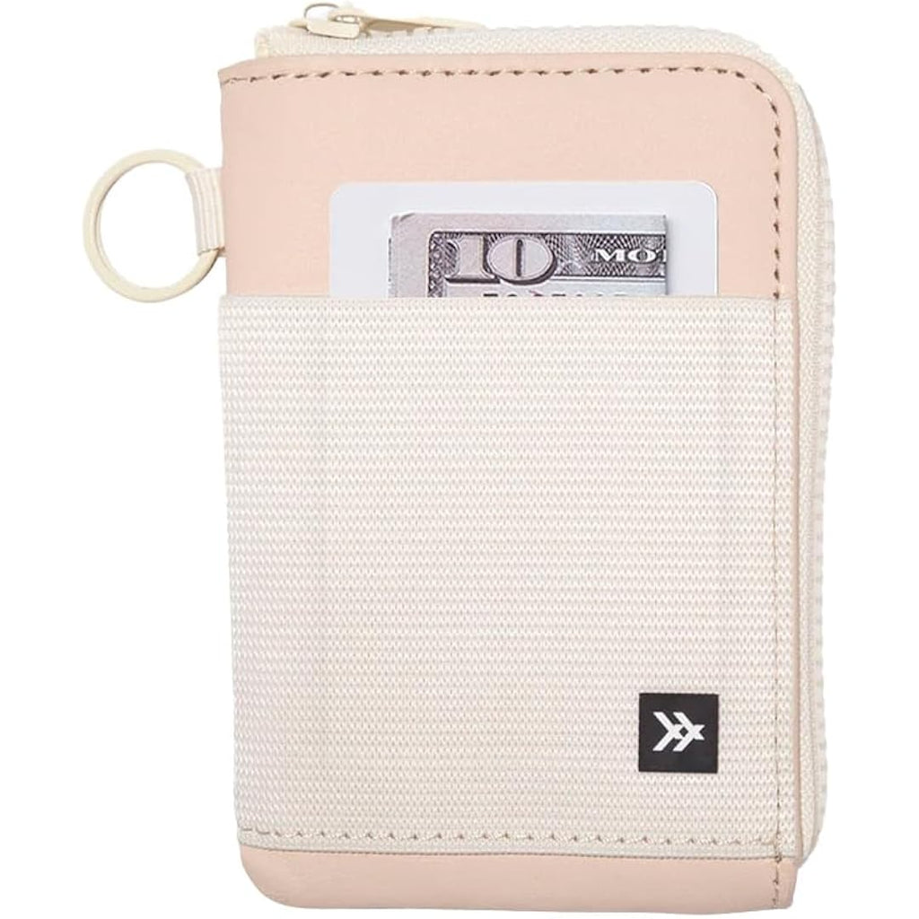 Thread Wallets Rfid Blocking Leather Zip Wallet With Card Holder For Men And Women (Off White)