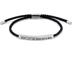 Don't Let The Hard Days Win Bracelet - Adjustable Titanium Motivational Inspirational Wrap Bracelet for Women Men - Handmade Braided Encouragement Gift Jewelry for Mother's Day, Graduation, Birthday, Friends, Christmas, or Everyday Wear