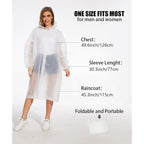 Offitecture 2-Pack Reusable Rain Ponchos For Adults - Hooded Raincoats For Women/Men With Drawstring