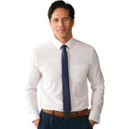 &Collar Mens Long Sleeve White Dress Shirt, 4-Way Stretch, Wrinkle Free
