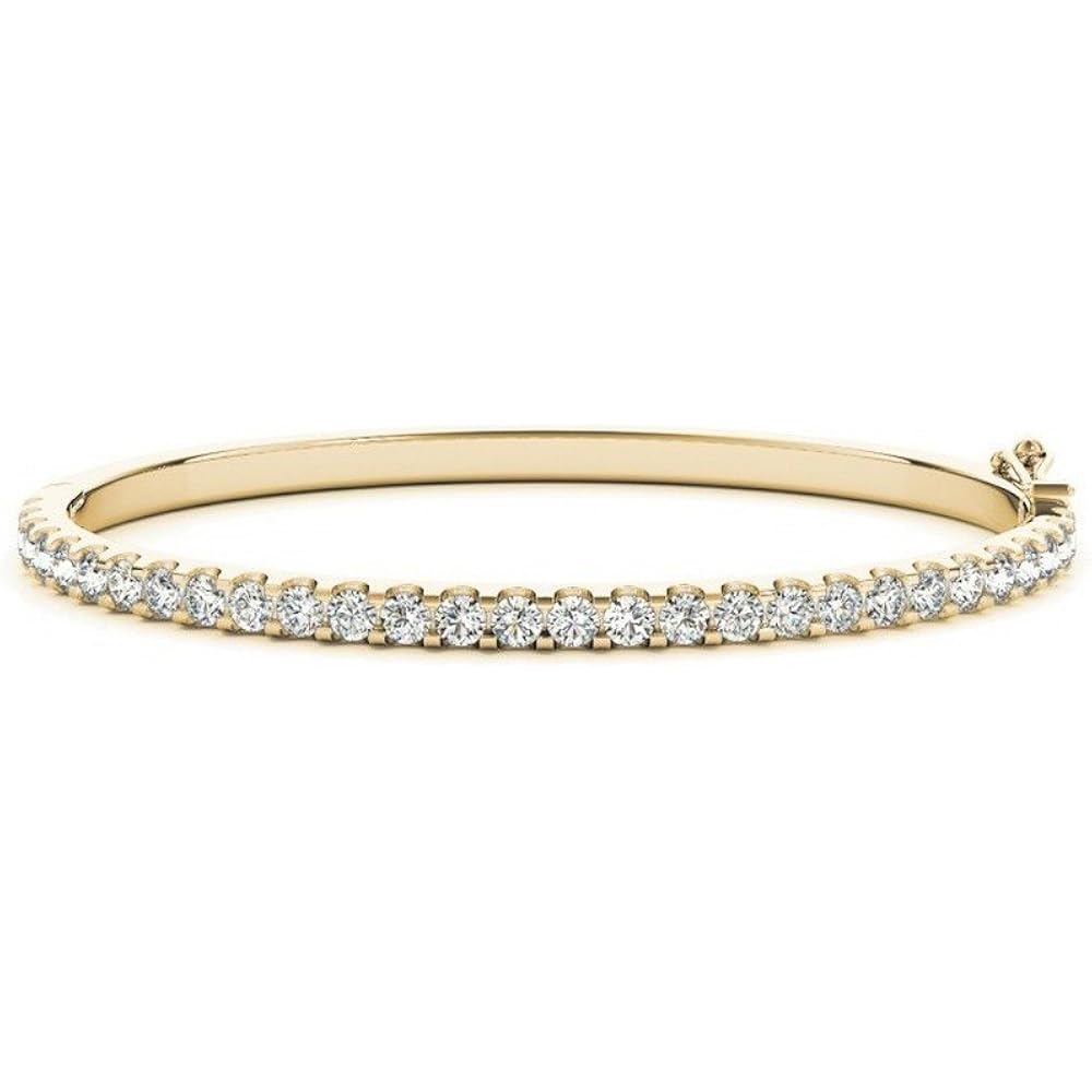 0.5 to 5 Carat 14K White Gold Diamond Bangle Bracelet Value Collection
