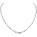 Gradual Moissanite Tennis Chain Necklace:925 Sterling Silver 14k White Gold Plated Elegant Moissanite Necklace Dainty Simple Trendy Lab Diamond Jewelry Hypoallergenic Fashion Party Prom Wedding Birthday Gifts for Women