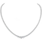 Gradual Moissanite Tennis Chain Necklace:925 Sterling Silver 14k White Gold Plated Elegant Moissanite Necklace Dainty Simple Trendy Lab Diamond Jewelry Hypoallergenic Fashion Party Prom Wedding Birthday Gifts for Women