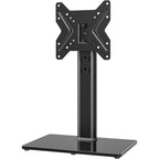 Universal Swivel TV /Table Top TV Stand for 19 to 43 inch TVs with 90 Degree Swivel, 4 Level Height Adjustable, Heavy Duty Tempered Glass Base, Holds up to 99LBS HT02B-001