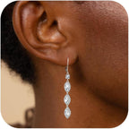 ALEXCRAFT 925 Sterling Silver Dangle Leverback Earrings for Women Trendy 14K Goldplated Hypoallergenic Lightweight Statement Long Cubic Zirconia Teardrop Dangling Earrings Brides Engagement Wedding