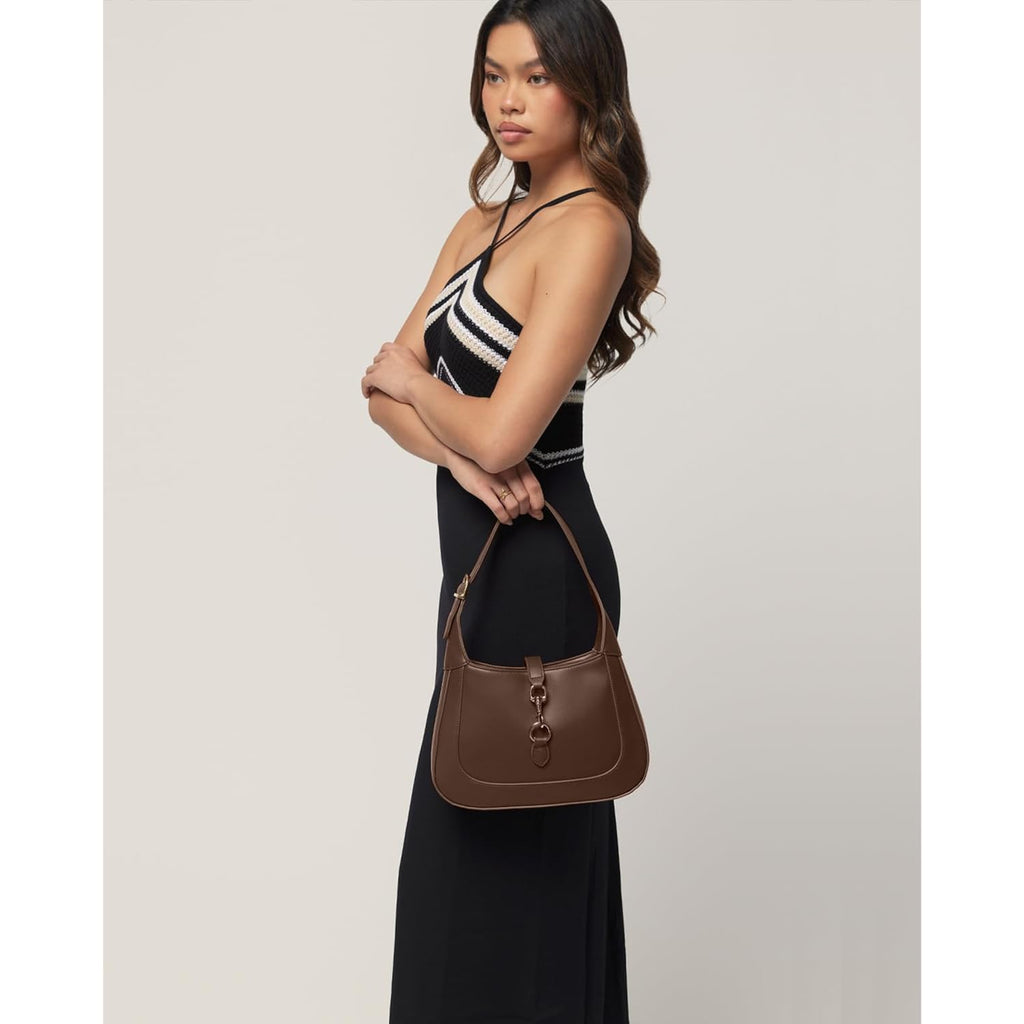 Shoulder Bag For Women - Small Shoulder Purses - Top Handle Structured Handbags - Adjustable Strap Vegan Leather