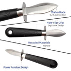Oyster Knife Shucker Set Oyster Shucking Knife and Gloves Cut Resistant Level 5 Protection Seafood Opener Kit Tools Gift(2knifes+2Glove+1Cloth)