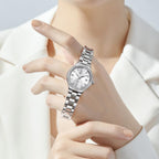 Olevs Watch Women Silver Watch For Women Luxury Diamond Womens Watches For Small Wrist Stainless Steel Waterproof Analog Quartz Date Elegant Reloj Para Mujer