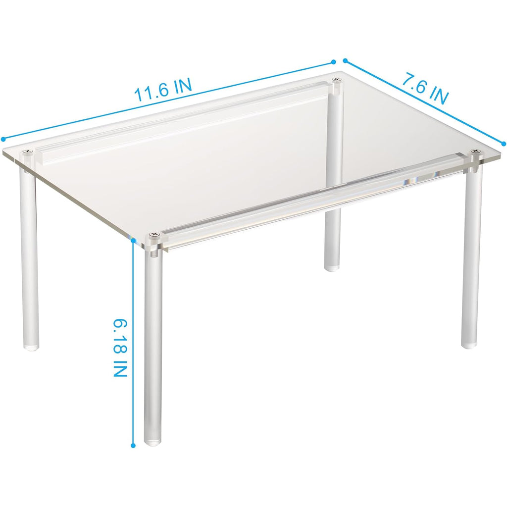 Henable 1 Pack Acrylic Cabinet Organizer, Kitchen Countertop Counter Organizer, Clear Spice Rack, Shelf Risers Cabinets For Bathroom, Desk, Dresser Cupboard Organizers And Storage