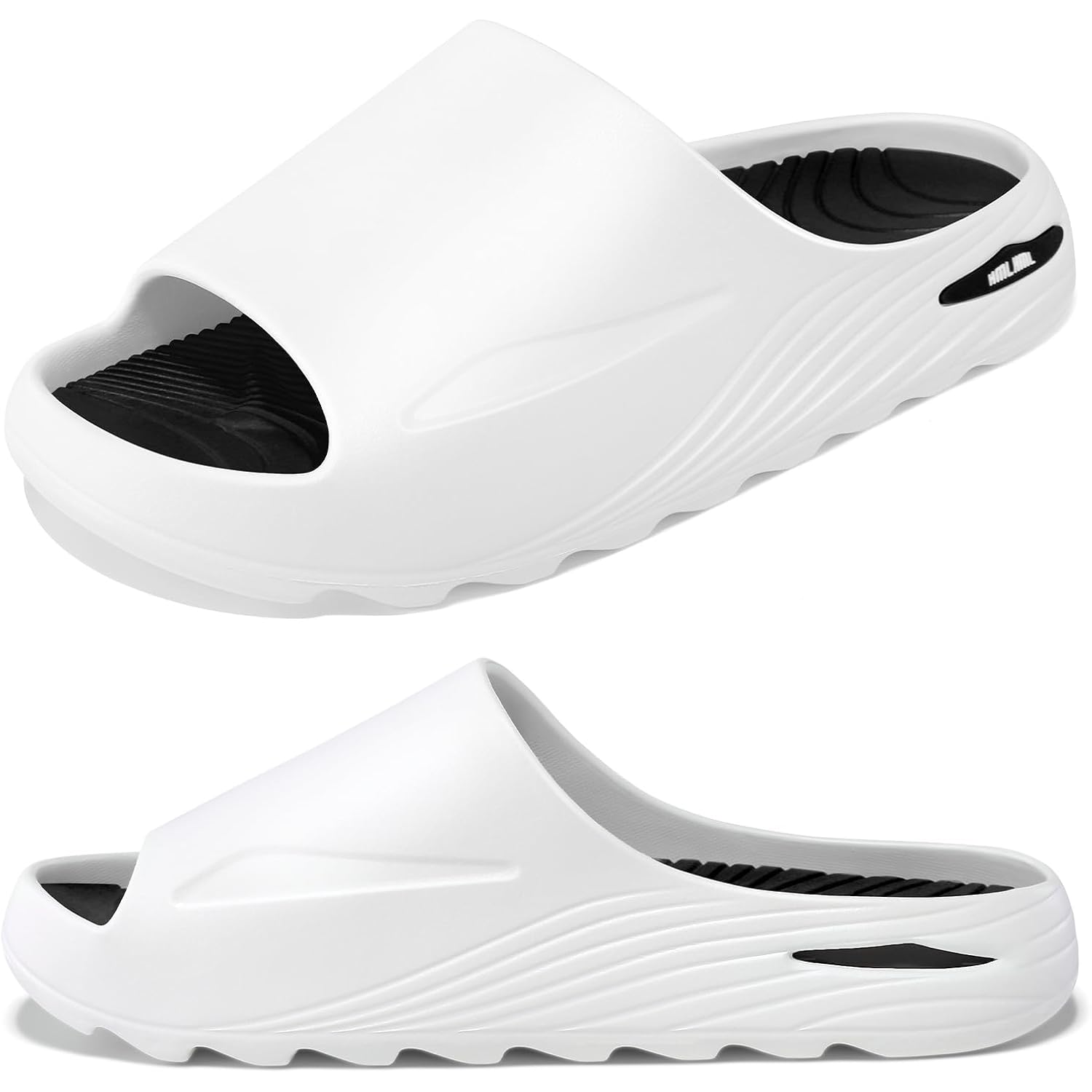 Mens Recovery Slides - Orthotic Arch Support Sandals For Plantar Fasciitis,Comfortable Cushioned Sport Slides With Open Toe, Reduces Foot & Joint Stress, Size7-13