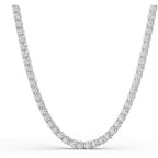 5 Carat to 30 Carat Lab-Grown Diamond Tennis Necklace | 14K Yellow or White Gold Straight Line Necklace 16-20 inch | E-F Color and VS1 Clarity