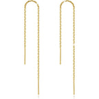Sterling Silver Threader Chain Dangle Earrings,Versatile & Comfortable Hypoallergenic Silver Earrings 4.8 Inches