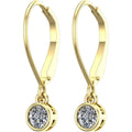 1 to 6 Carat Bezel Set Lever Back Dangle Diamond Earrings Value Collection