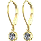 1 to 6 Carat Bezel Set Lever Back Dangle Diamond Earrings Value Collection