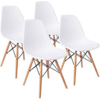 Furmax Modern Style Dining Chair Mid Century Modern Dsw Chair, Shell Lounge Plastic Chair For Kitchen, Dining, Bedroom, Living Room Side Chairs Set Of 4(White)