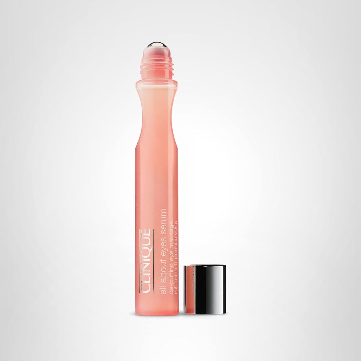 Clinique All About Eyes Serum De-Puffing Eye Roller Massage For Dark Circles With Caffeine | Hydrating, Brightening + Depuffing Eye Massager | Travel Size, 0.5 Fl Oz