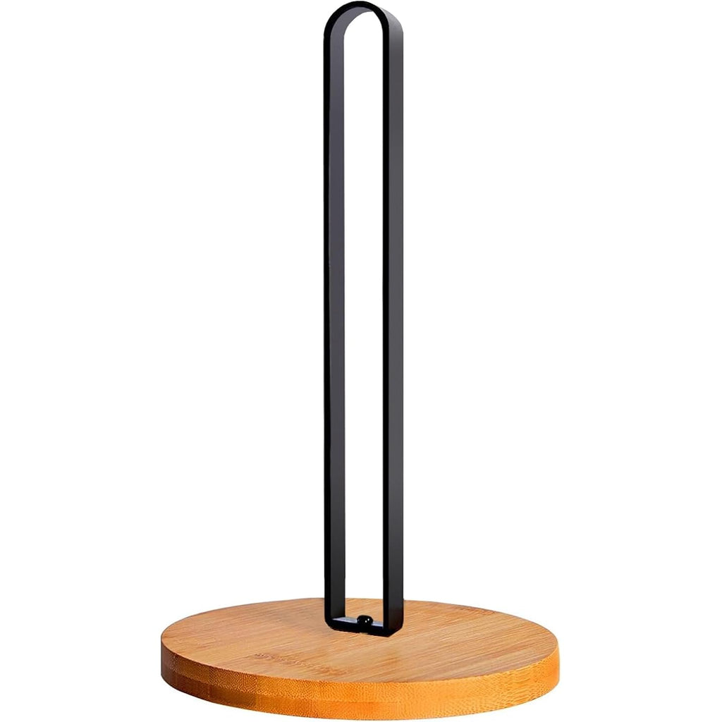 Tonlea Wooden Paper Towel Holder Countertop, Kitchen-Towel-Holder Freestanding With Non-Slip Base For Bathroom