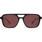 SOJOS Retro Aviator Sunglasses for Women Men,Trendy Rectangle Womens Mens Shades Sun Glasses SJ2202 Black Frame/Red Lens