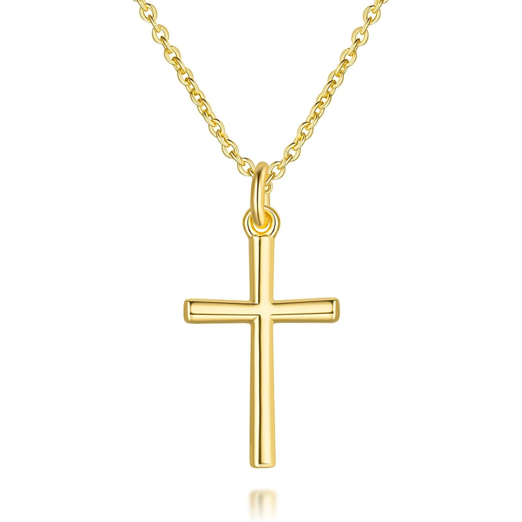AMELINE 14K Gold Cross Necklaces for Women Gold Cross Chain Minimalist Pendant Small Necklace for Women Jewelry
