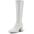 Dream Pairs Women'S Gogo Boots Square Toe Chunky Wide Calf Knee High Boots
